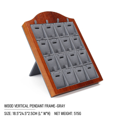 FADELI Factory Customized Wooden Frame Microfiber Earring Display Stand Ring Display Stand Pendant Display Trays Racks Holder