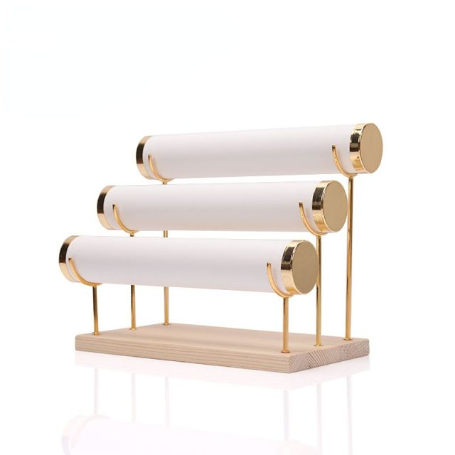 FADELI Factory Customized Jewelry Display Stand for Watch Necklace Bangle Bracelet Organizer Metal Jewelry Display Stand 3-layer