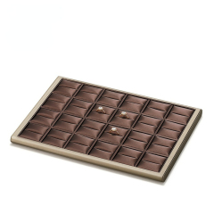 FADELI New High-end PU Jewelry Display Trays Jewelry Rack Holder for Necklace Chain Ring Earrings Bracelet Coffee