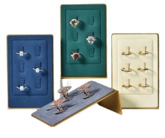 FADELI New Factory Customized Microfiber Jewelry Holder Jewelry Display Prop Metal Ring Display Stand