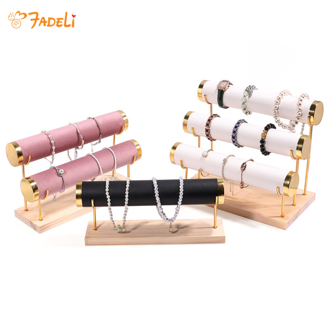 FADELI Factory Customized Jewelry Display Stand for Watch Necklace Bangle Bracelet Organizer Metal Jewelry Display Stand 3-layer
