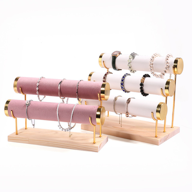 FADELI Factory Customized Jewelry Display Stand for Watch Necklace Bangle Bracelet Organizer Metal Jewelry Display Stand 3-layer