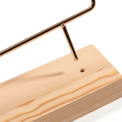 FADELI Factory Customized Metal 3 Layer Earring Display Stand Wooden Base Earrings Rack Organizer Holder