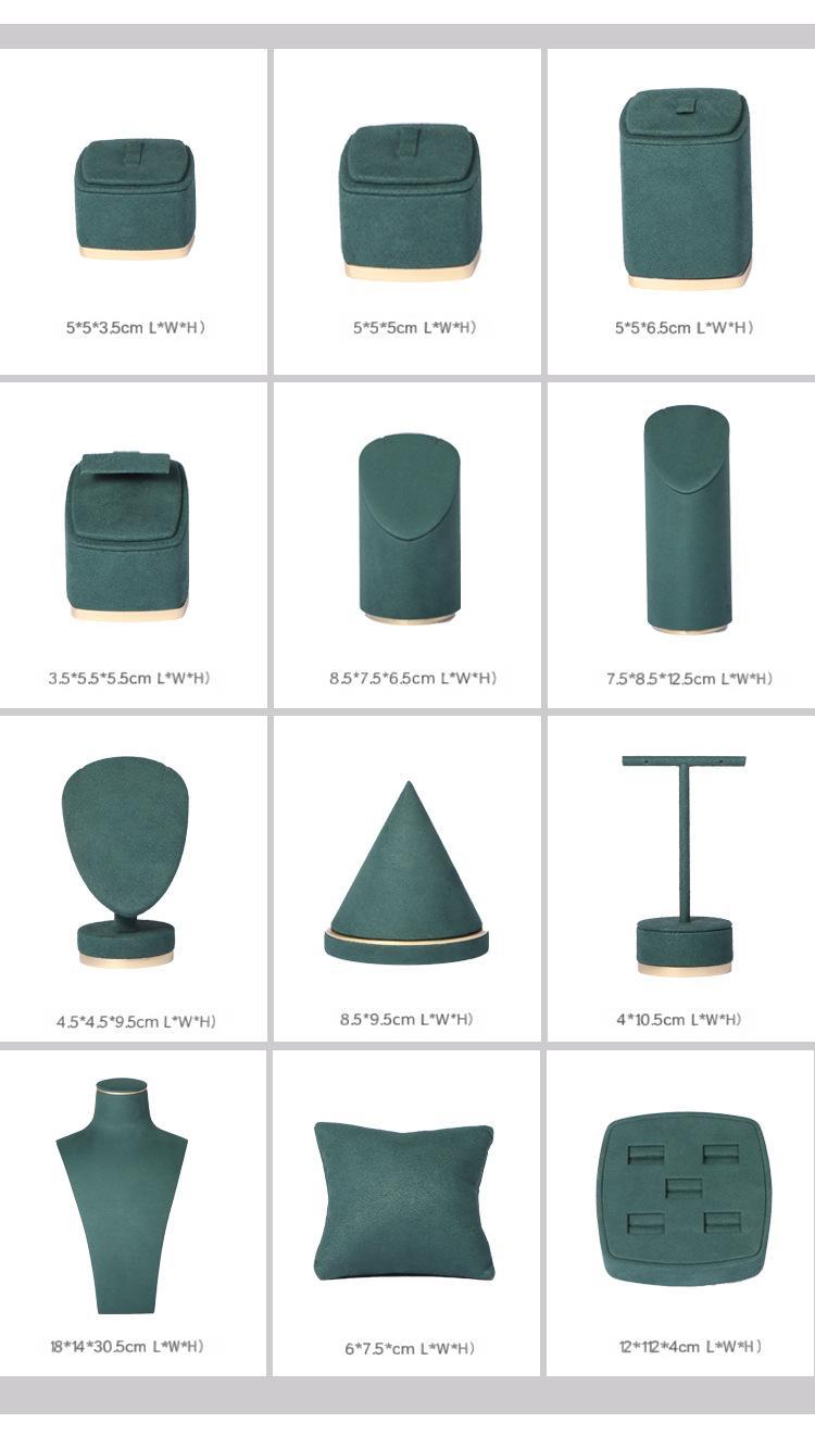 Yellow PU Leather Jewelry, Jade Display Prop, Window Creative Decoration, Ring Pendant Jewelry Rack Display Set