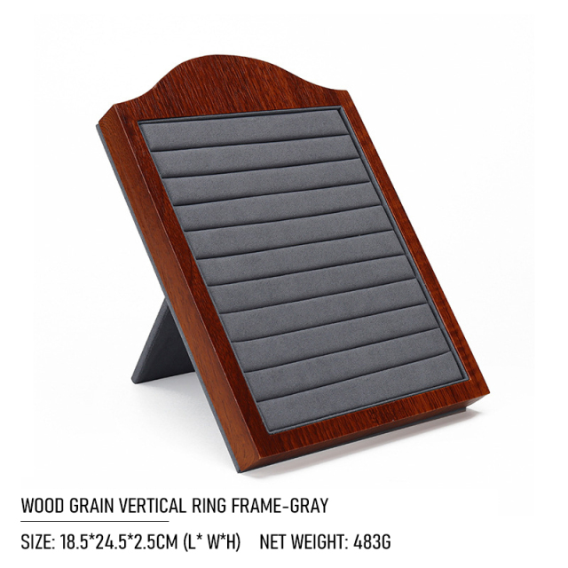 FADELI Factory Customized Wooden Frame Microfiber Earring Display Stand Ring Display Stand Pendant Display Trays Racks Holder