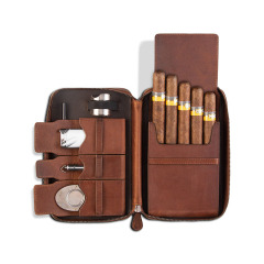 FADELI Leather Cigar Case Portable Travel Cigar Box Humidor Waterproof Cigar Bag Custom Logo Wholesale