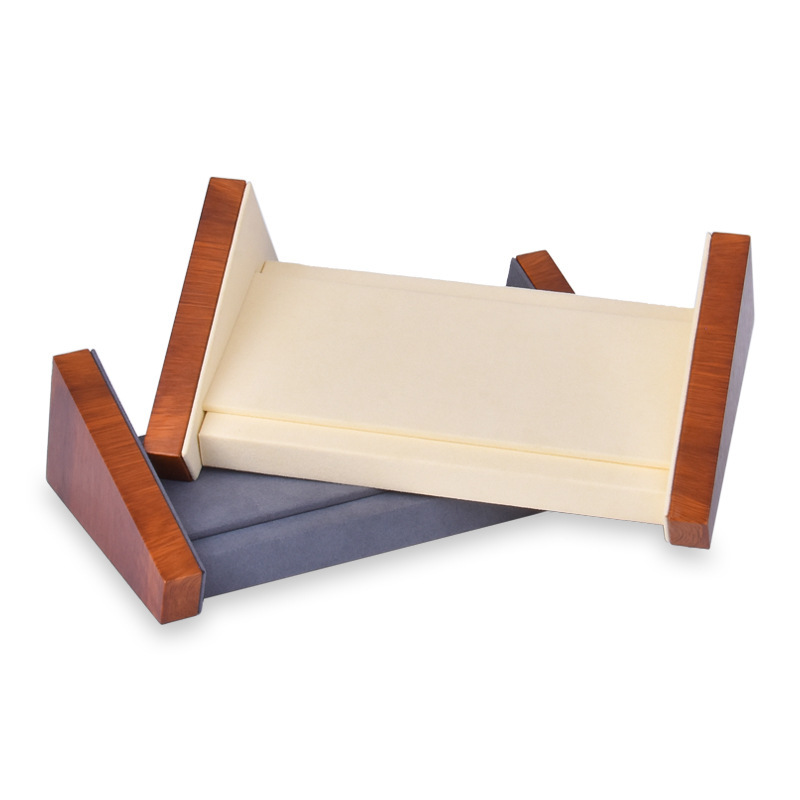 Fadeli Factory Customized Wooden Jewelry Display Stand Jewelry Ring Display Holder Rack Beige Gray