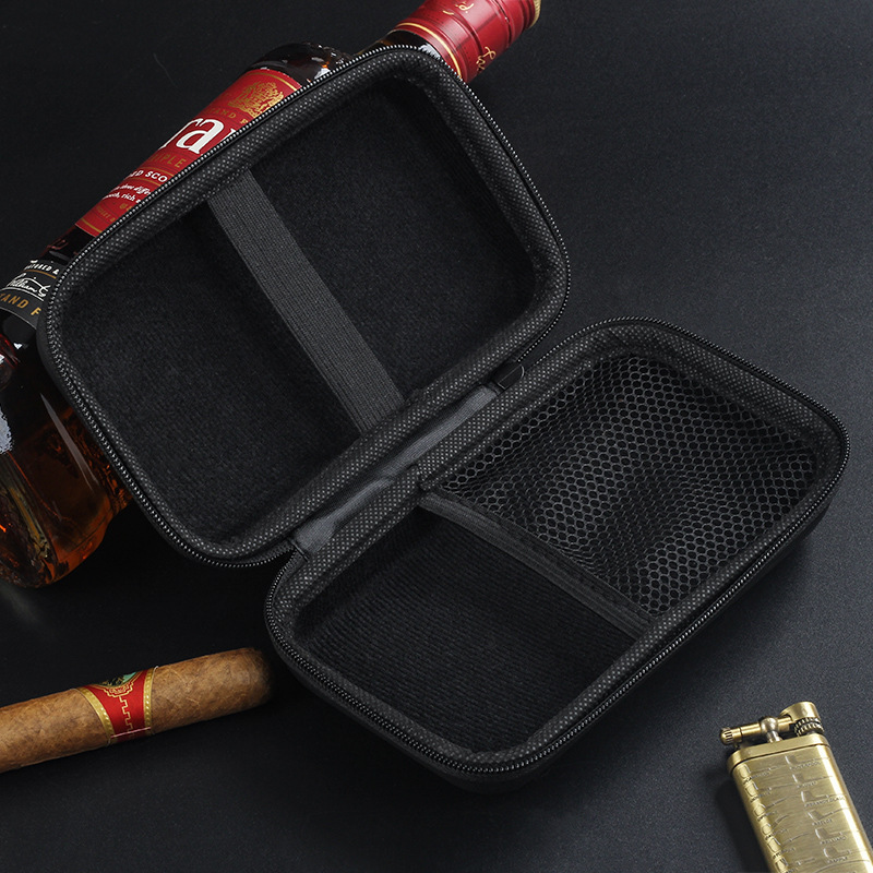 FADELI Customized Cigar Box Travel Leather EVA Cigar Holder 8 Cigars Capacity Carrying Case Humidors With Custom Logo