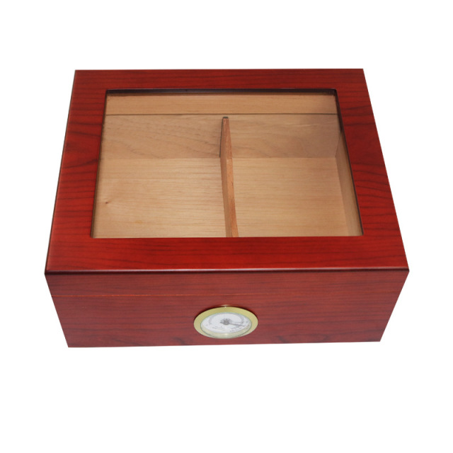 FADELI Personalized Wooden Cigar Humidor Glass Top Wooden Cigar Box Custom logo Wooden Cigar Box Wholesale