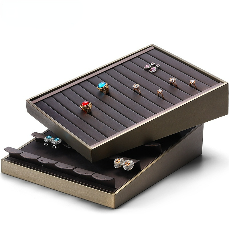New PU Leather Jewelry Display Tray for Ring Bracelet Earring Necklace Jewelry Storage Jewelry Display Props