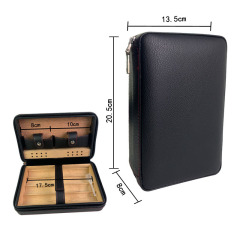 FADELI Hot Sale Luxury High End Cigar Cedar Wood Humidor Portable Travel Case Custom Logo Leather Cigar Box Humidor Case