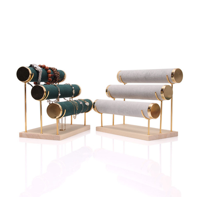 FADELI Factory Customized Jewelry Display Stand for Watch Necklace Bangle Bracelet Organizer Metal Jewelry Display Stand 3-layer