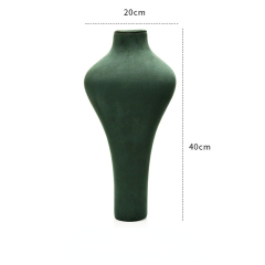 FADELI New Arrival High-end PU Velvet Microfiber Jewelry Display Props Necklace Display Stand Dark Green