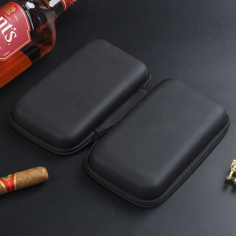 FADELI Customized Cigar Box Travel Leather EVA Cigar Holder 8 Cigars Capacity Carrying Case Humidors With Custom Logo