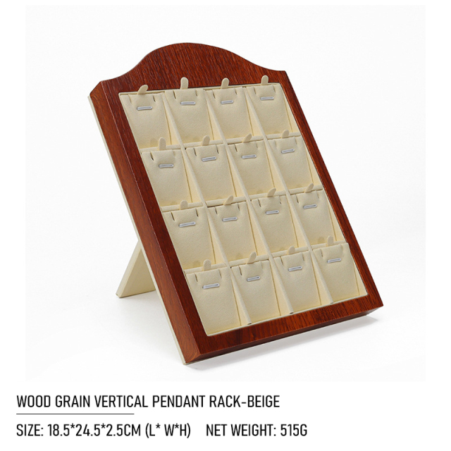FADELI Factory Customized Wooden Frame Microfiber Earring Display Stand Ring Display Stand Pendant Display Trays Racks Holder