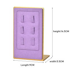 FADELI New Factory Customized Microfiber Jewelry Holder Jewelry Display Prop Metal Ring Display Stand