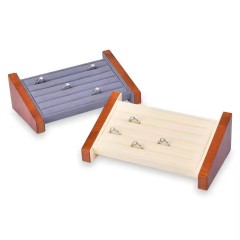 FADELI Factory Customized Wooden Jewelry Display Stand Jewelry Ring Display Holder Rack Beige Gray