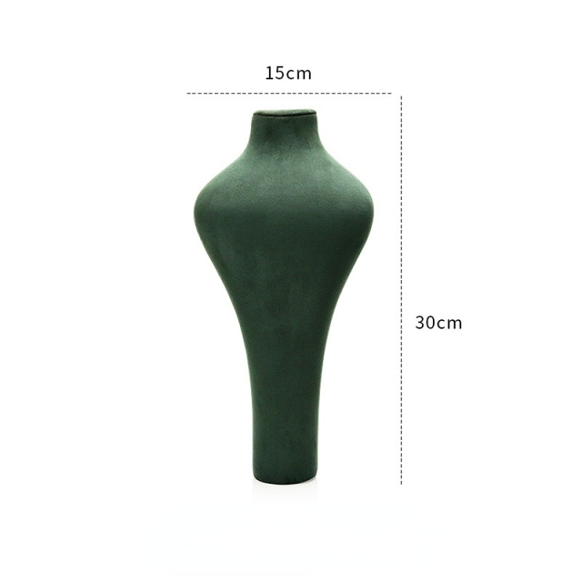 FADELI New Arrival High-end PU Velvet Microfiber Jewelry Display Props Necklace Display Stand Dark Green