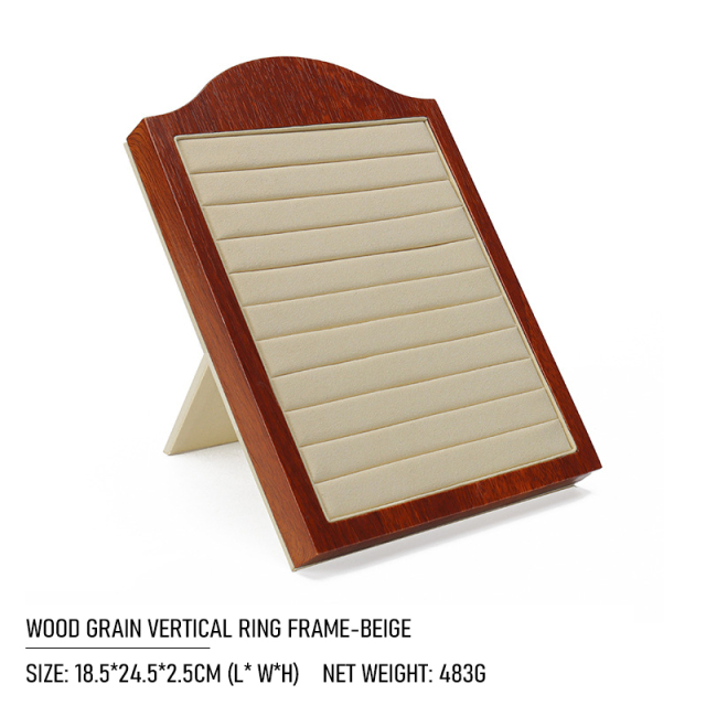 FADELI Factory Customized Wooden Frame Microfiber Earring Display Stand Ring Display Stand Pendant Display Trays Racks Holder
