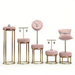 FADELI Factory-customized Suede Leather Jewelry Display Stand for Necklace Bracelet Ring Metal Jewelry Display Props