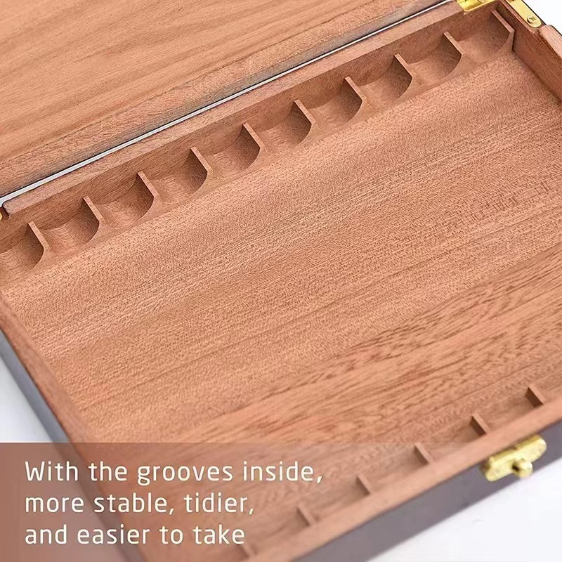 FADELI Humidor Cigar Box Wooden Paint with Grooves Inside Natural Cedar Wood Luxury Custom Box Gift