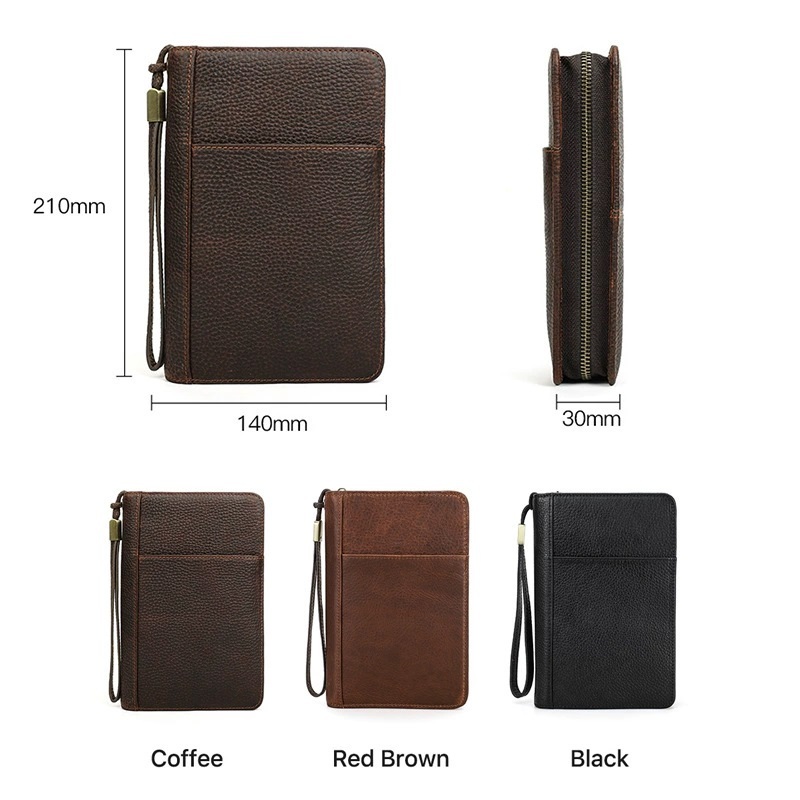 FADELI Cigar Boxes Portable Pocket Cigar Travel Humidor Cabinet Luxury 5 Finger Genuine Leather Cigar Case with Passport Pocket