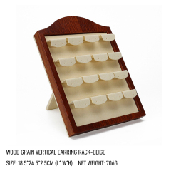 FADELI Factory Customized Wooden Frame Microfiber Earring Display Stand Ring Display Stand Pendant Display Trays Racks Holder