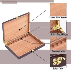 FADELI Humidor Cigar Box Wooden Paint with Grooves Inside Natural Cedar Wood Luxury Custom Box Gift