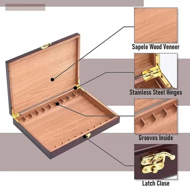FADELI Humidor Cigar Box Wooden Paint with Grooves Inside Natural Cedar Wood Luxury Custom Box Gift