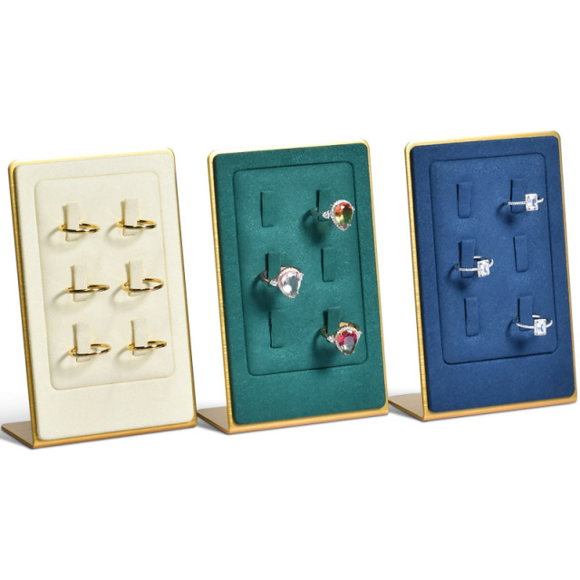 FADELI New Factory Customized Microfiber Jewelry Holder Jewelry Display Prop Metal Ring Display Stand
