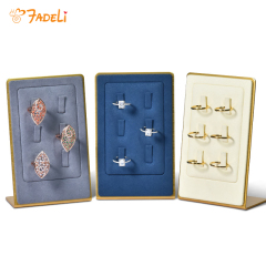 FADELI New Factory Customized Microfiber Jewelry Holder Jewelry Display Prop Metal Ring Display Stand