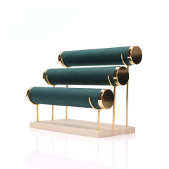 FADELI Factory Customized Jewelry Display Stand for Watch Necklace Bangle Bracelet Organizer Metal Jewelry Display Stand 3-layer