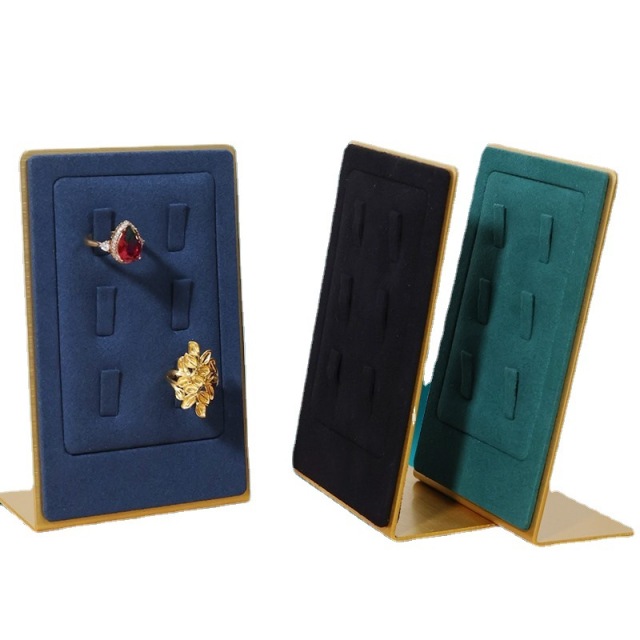 FADELI New Factory Customized Microfiber Jewelry Holder Jewelry Display Prop Metal Ring Display Stand