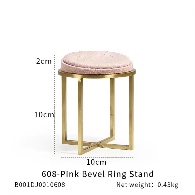 FADELI Factory-customized Suede Leather Jewelry Display Stand for Necklace Bracelet Ring Metal Jewelry Display Props