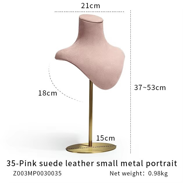 FADELI Factory-customized Suede Leather Jewelry Display Stand for Necklace Bracelet Ring Metal Jewelry Display Props