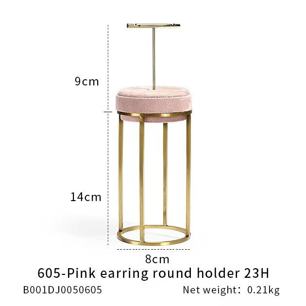 FADELI Factory-customized Suede Leather Jewelry Display Stand for Necklace Bracelet Ring Metal Jewelry Display Props