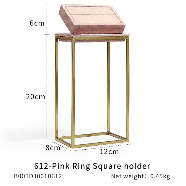 FADELI Factory-customized Suede Leather Jewelry Display Stand for Necklace Bracelet Ring Metal Jewelry Display Props