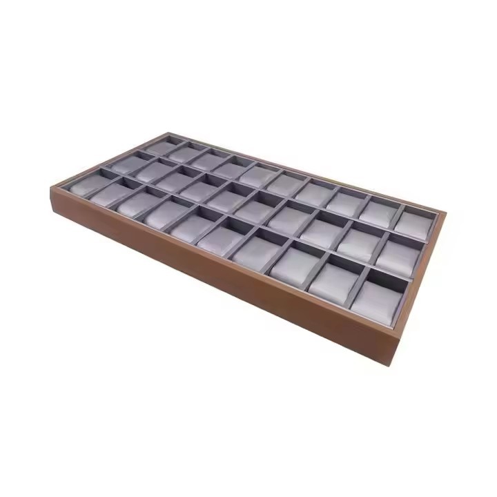 FADELI Factory Customized High-end 6 12 24 30 Slots Walnut Wooden Watch Storage Tray Watch Display Organizer Tray