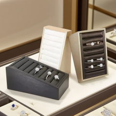 FADELI New Jewelry Display Stand Rack Ladder Shaped Pu Leather Jewelry Display Props for Bracelet Rings