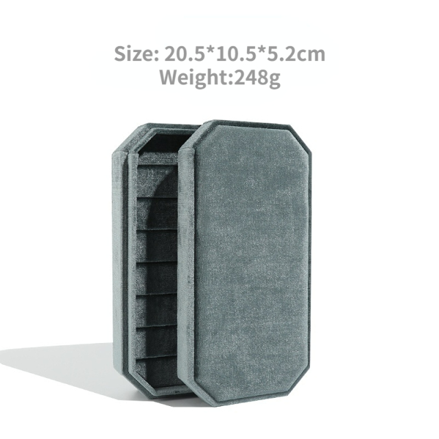 FADELI New Octagon Velvet Jewelry Display Tray Rings Display Tray Earrings Rings Storage Boxes