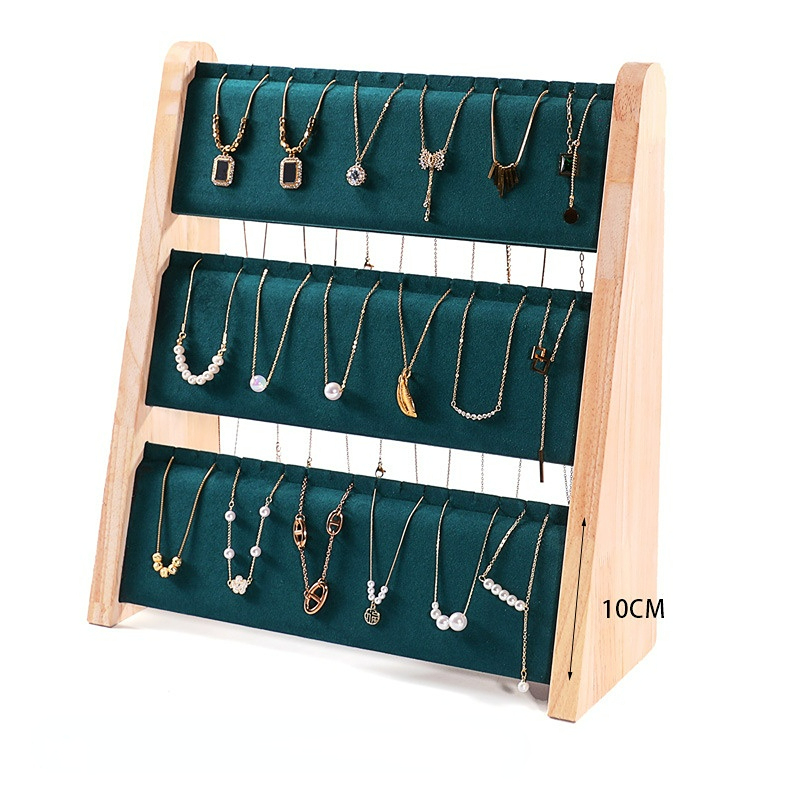 FADELI Factory-customized Three-Layer Solid Wood Necklaces Bracelets Jewelry Display Stand Jewelry Display Props
