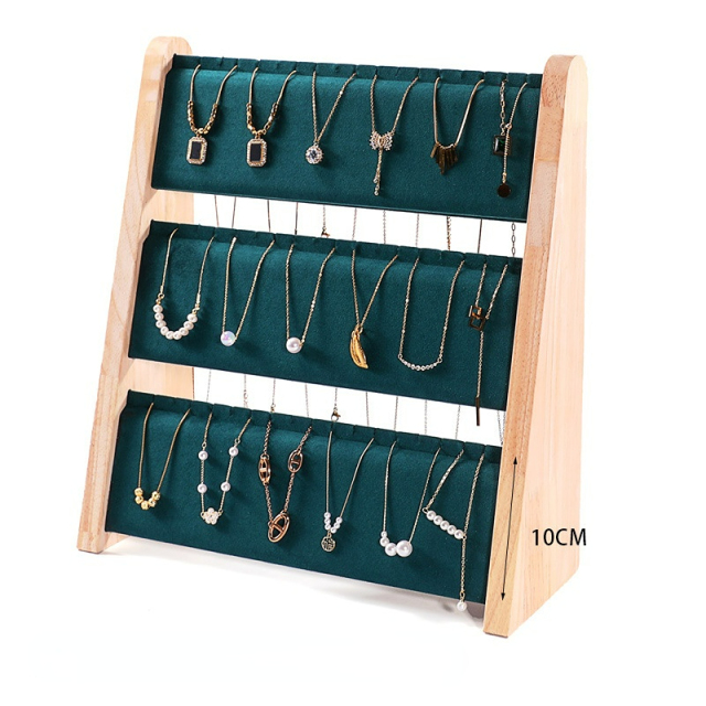 FADELI Factory-customized Three-Layer Solid Wood Necklaces Bracelets Jewelry Display Stand Jewelry Display Props