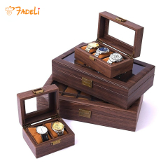 FADELI Custom Logo Wooden Jewelry Storage Box Wooden Watch Display Box Watch Storage Box