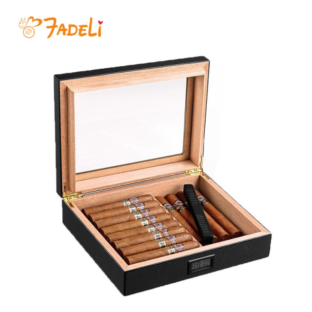 FADELI Cigar Box Unique Small Wood Gift Box Cigarette Case Luxury Solid Ceder Wooden Cigar Humidor Wholesale