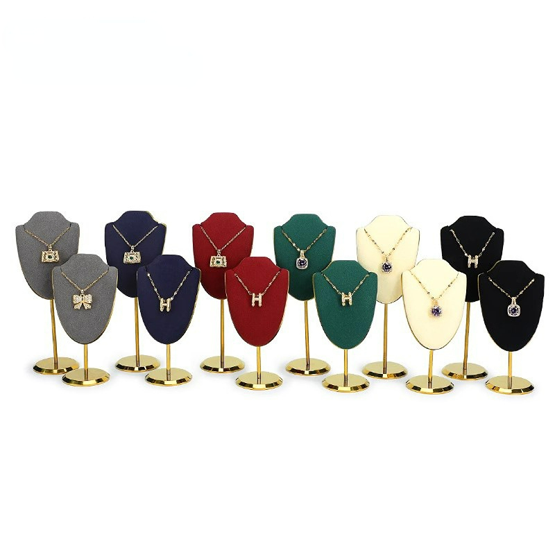 FADELI New Metal Microfiber Jewelry Display Stand Holder Jewelry Display Prop Necklace Display Rack