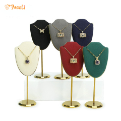 FADELI New Metal Microfiber Jewelry Display Stand Holder Jewelry Display Prop Necklace Display Rack