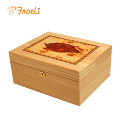 FADELI Cigar Humidor Handmade Glossy Wooden Cigar Box Cedar Wood Box Cigarette Case Cigar Humidor with Humidifier Hygrometer