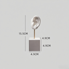 FADELI Ear Shape Jewelry Display Stand Silicone Human Ear Model Jewelry Display Plaster Base Earring Display Holder
