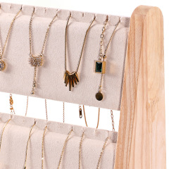 FADELI Factory-customized Three-Layer Solid Wood Necklaces Bracelets Jewelry Display Stand Jewelry Display Props