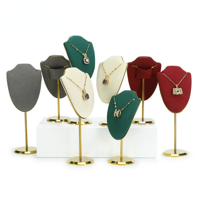 FADELI New Metal Microfiber Jewelry Display Stand Holder Jewelry Display Prop Necklace Display Rack